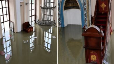 Kağıthane Deresi Taştı: Tarihi Sadabat Camisi Sular Altında