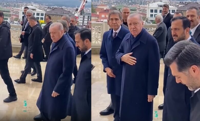Erdoğan’a ‘Methiyeler Diz’ Sözleri Duran Vatandaşa Korumalardan Müdahale: ‘Bağırma Camideyiz’