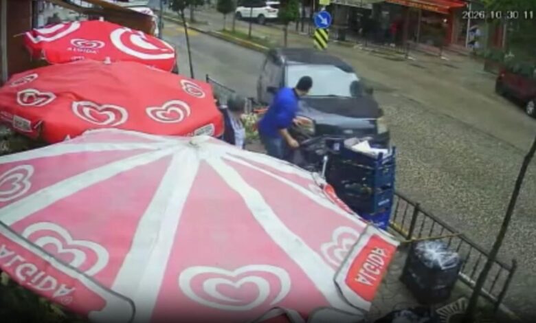 Giresun’da Otomobil Kaldırımı Çarpıştı: Üç Yaralı, Kaza Anı Kamerada