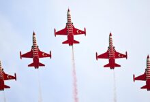 Türk Yıldızları Ankara Semalarında Gökyüzüne Yıldızlı Bir Gösteri Yürütüyor